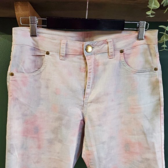 Lady Dutch High Society | Tye Dye Wash Denim Style Skinny Jeans - Picture 2 of 5